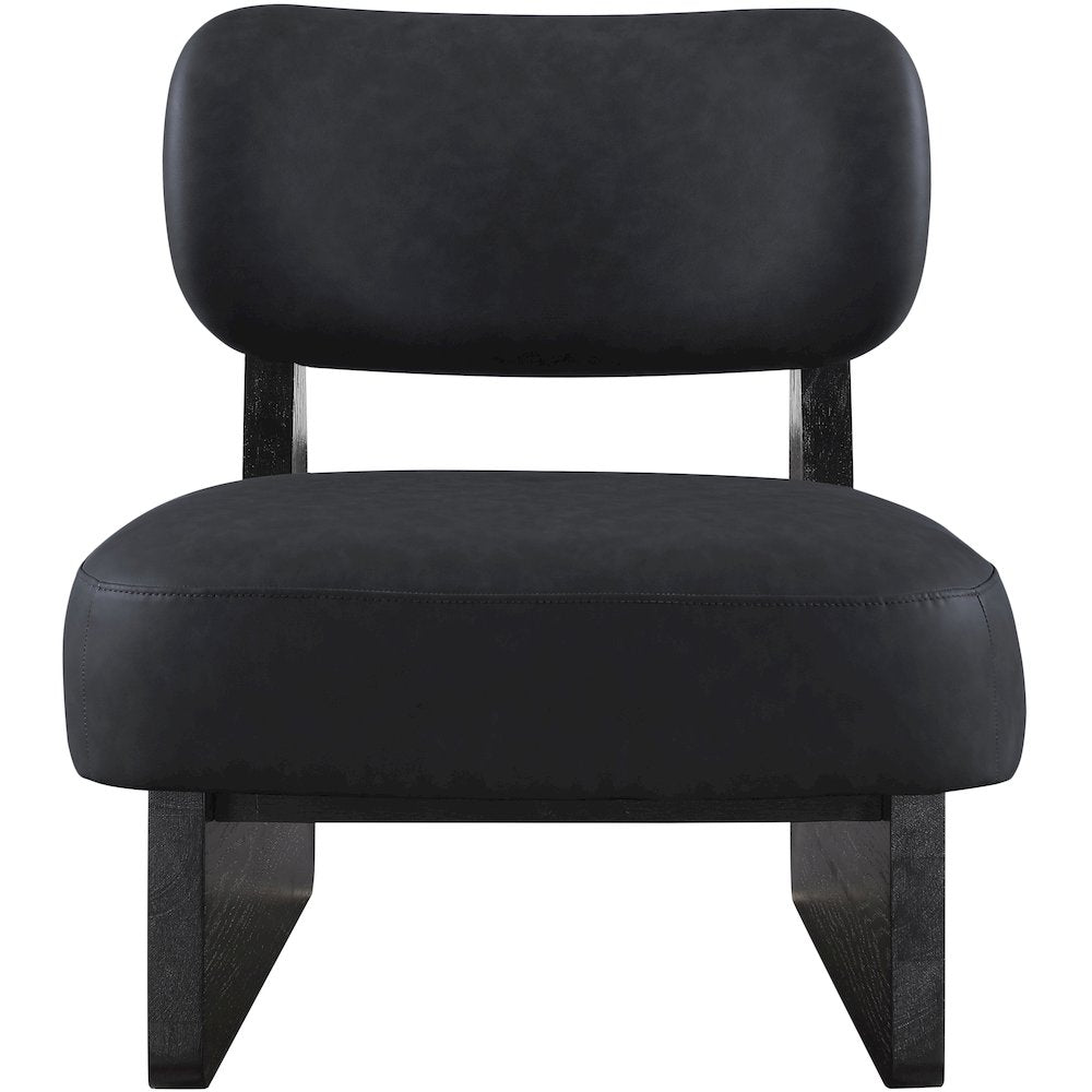 Vetra Black Vegan Leather Upholstered Accent Chair