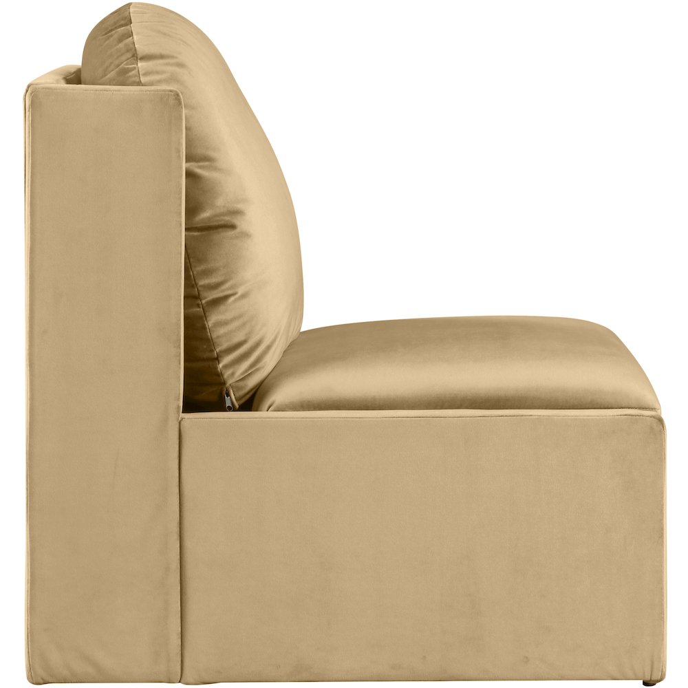 Sigma Camel Velvet Accent Chair
