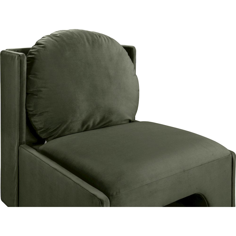 Sigma Green Velvet Accent Chair