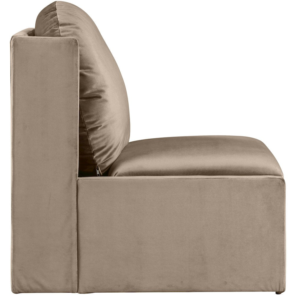 Sigma Taupe Velvet Accent Chair