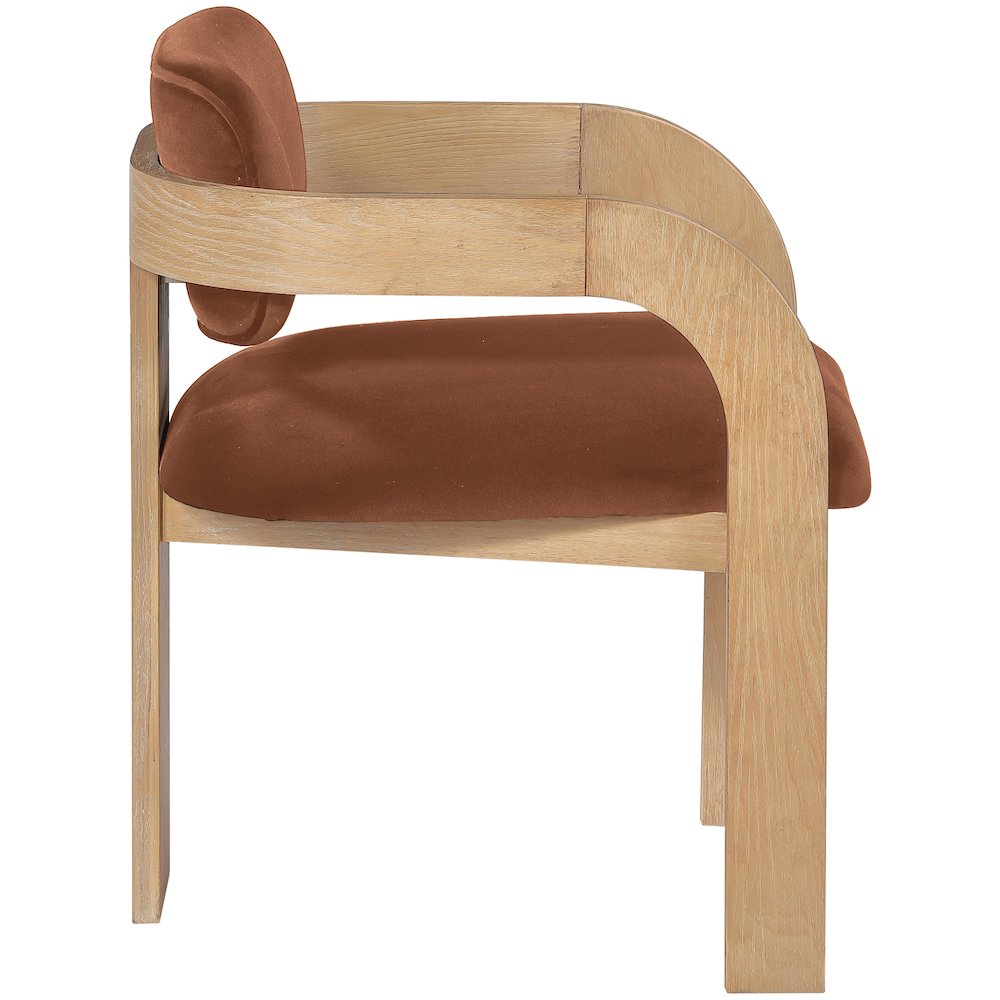 Cedra Cognac Velvet Performance Fabric Upholstered Dining Chair, Set of 2