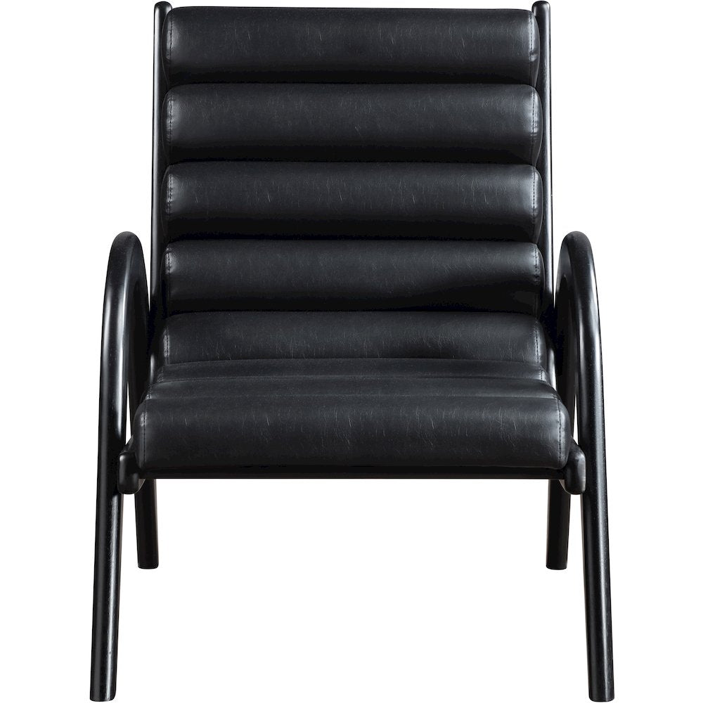 Randal Black Vegan Leather Upholstered Accent Chair