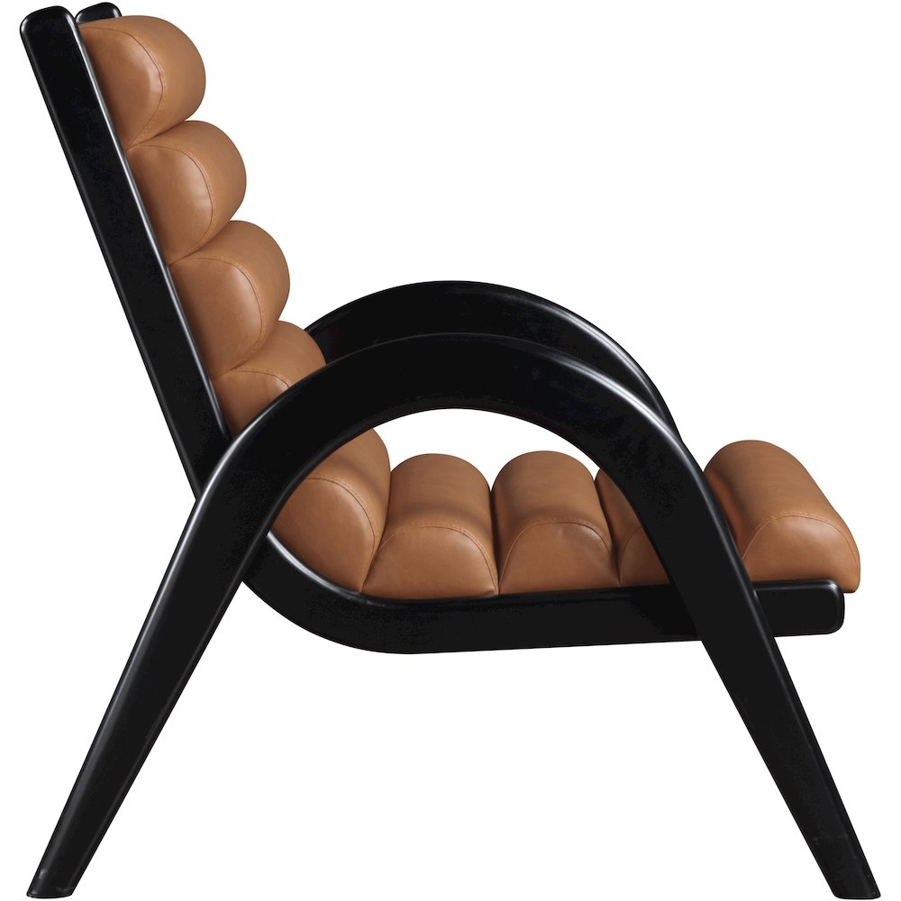 Randal Cognac Vegan Leather Upholstered Accent Chair