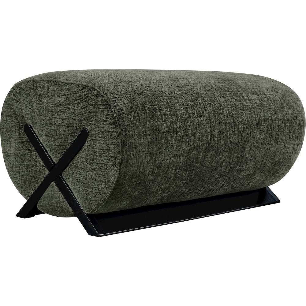 Akira Green Fabric Upholstered Ottoman