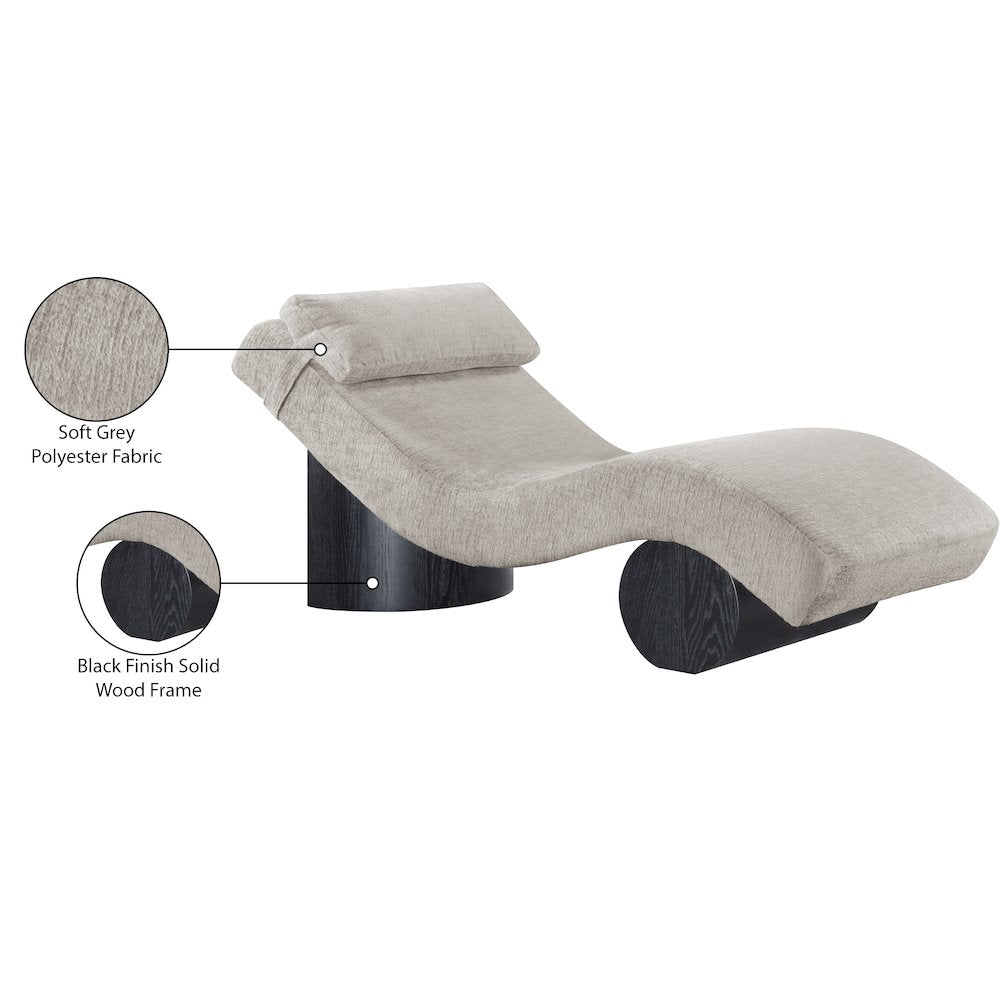 Marcella Grey Fabric Upholstered Chaise Lounge