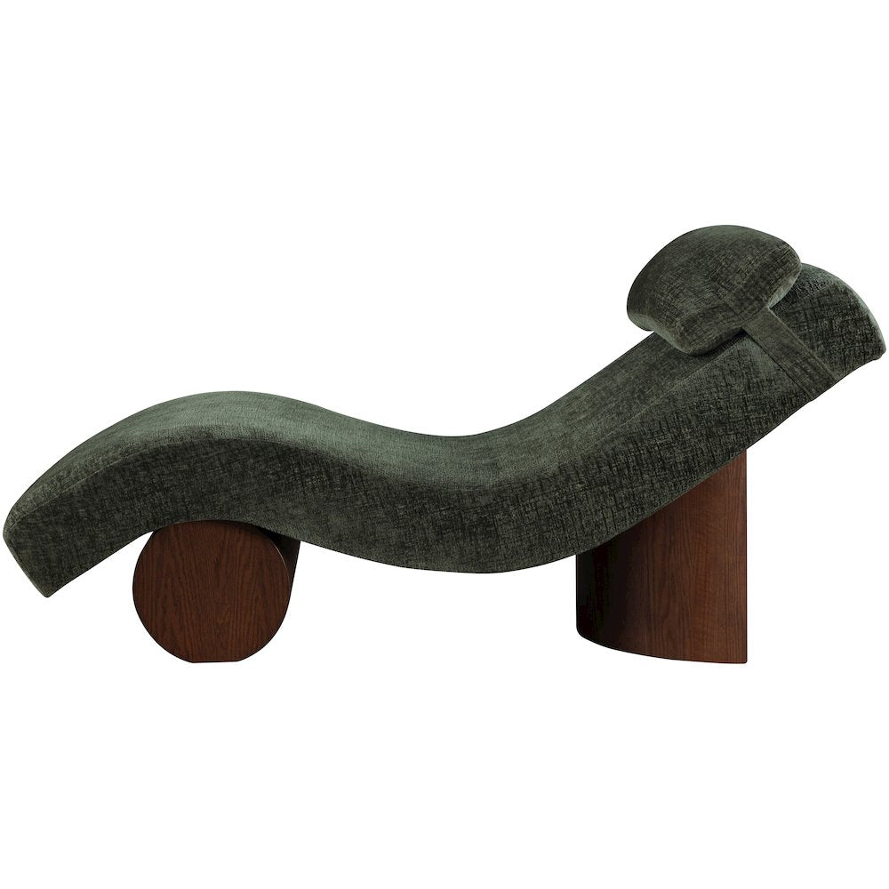Marcella Green Fabric Upholstered Chaise Lounge