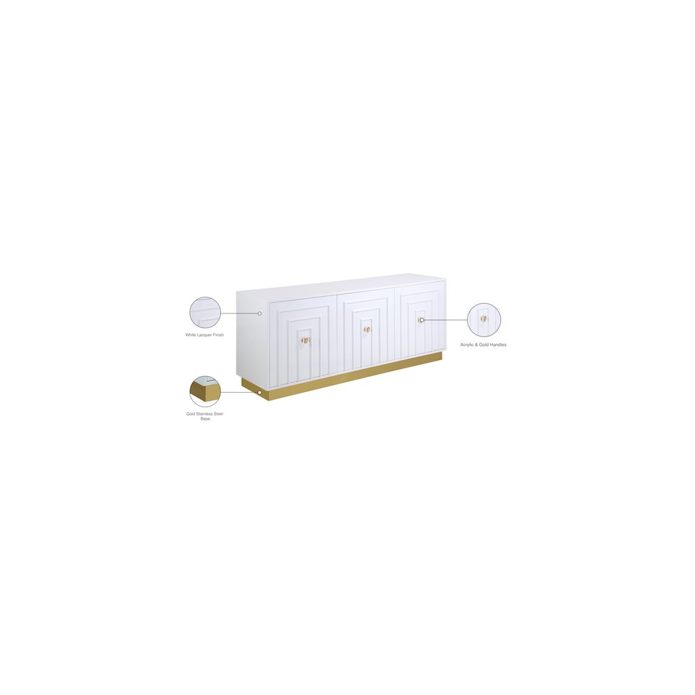 Cosmopolitan White Lacquer Sideboard/Buffet