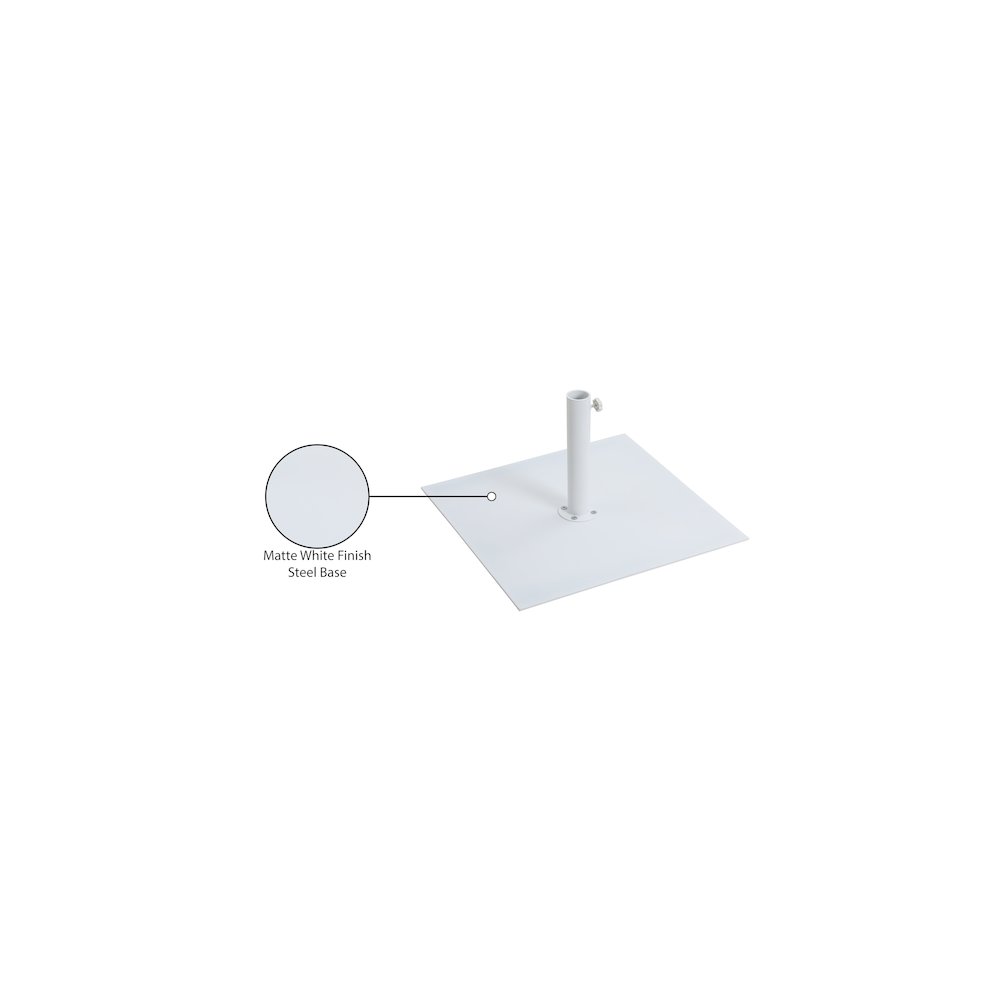 Belize Matte White Steel Patio Umbrella Base