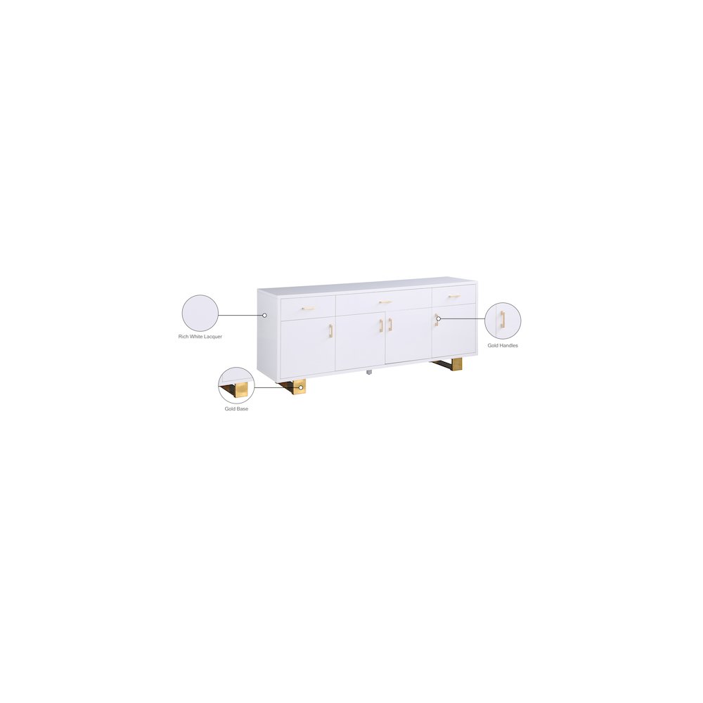 Excel White Lacquer Sideboard/Buffet