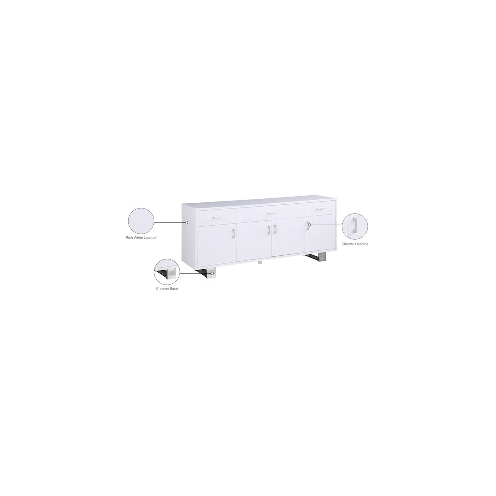 Excel White Lacquer Sideboard/Buffet