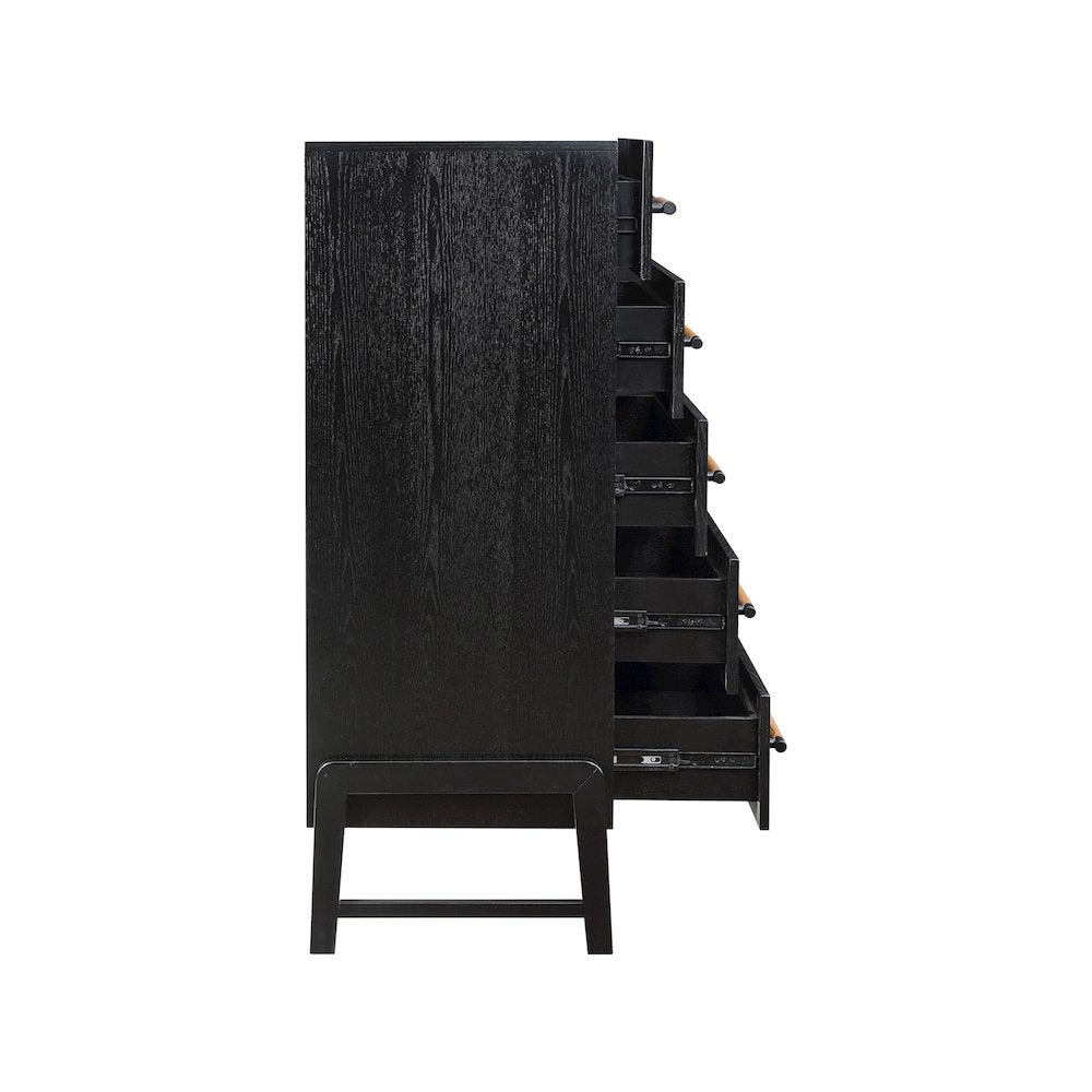 Kaya Black Vegan Leather Chest