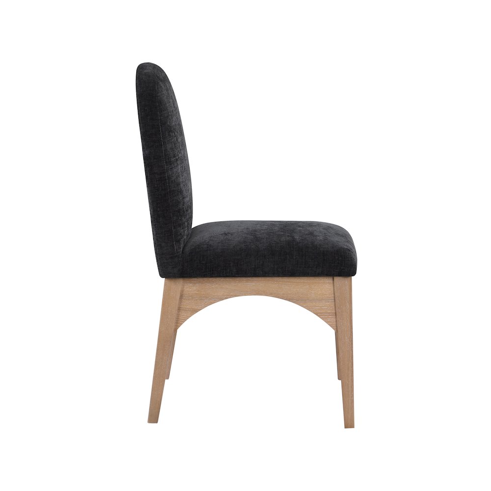 Waldorf Black Chenille Fabric Dining Chair
