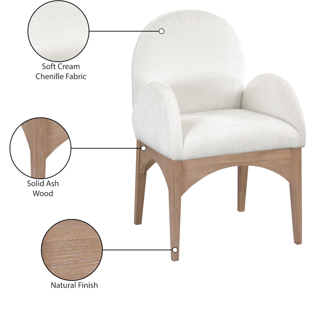 Waldorf Cream Chenille Fabric Dining Chair
