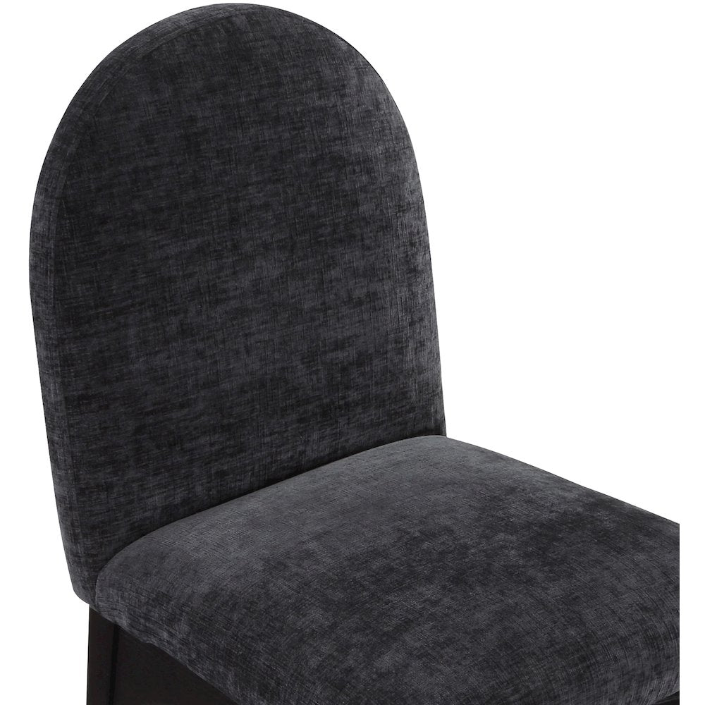 Waldorf Black Chenille Fabric Dining Chair
