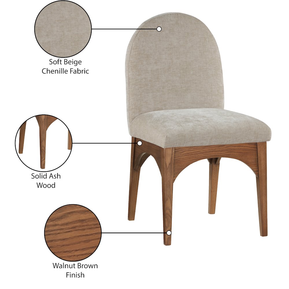 Waldorf Beige Chenille Fabric Dining Chair