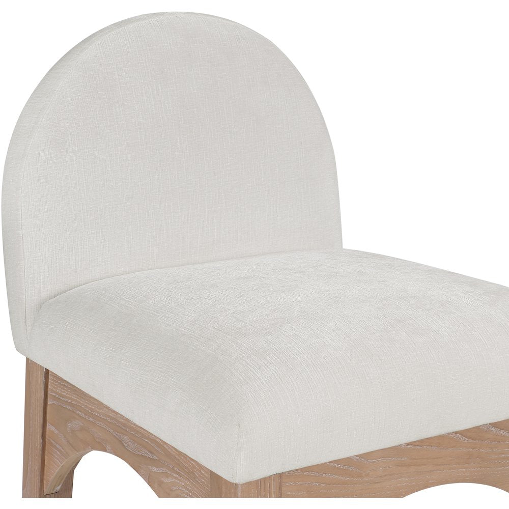 Waldorf Cream Chenille Fabric Stool