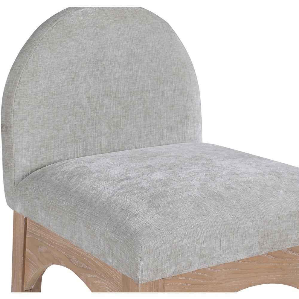 Waldorf Grey Chenille Fabric Stool