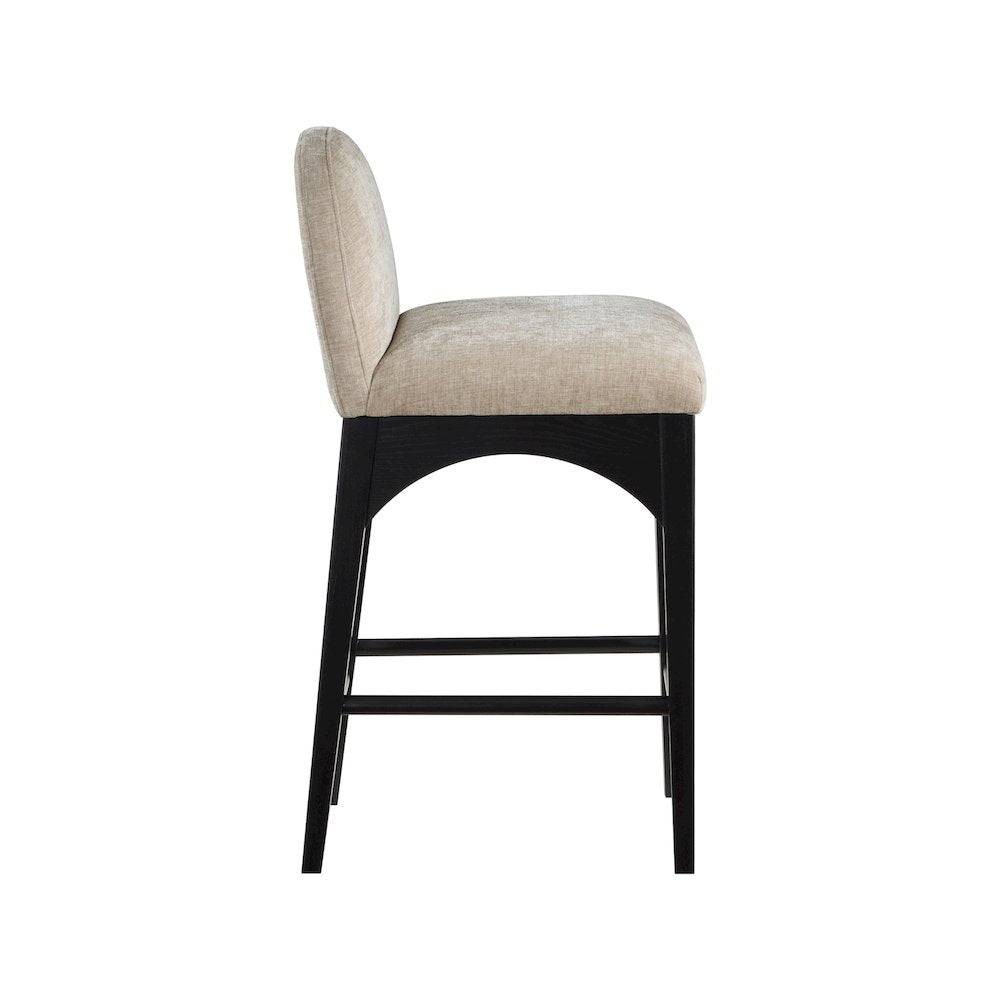 Waldorf Beige Chenille Fabric Stool