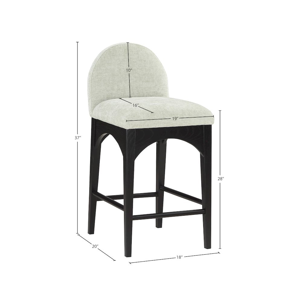 Waldorf Mint Chenille Fabric Stool