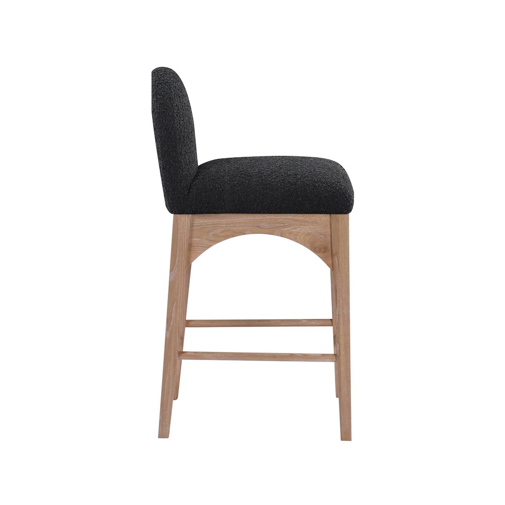 Waldorf Black Boucle Fabric Stool