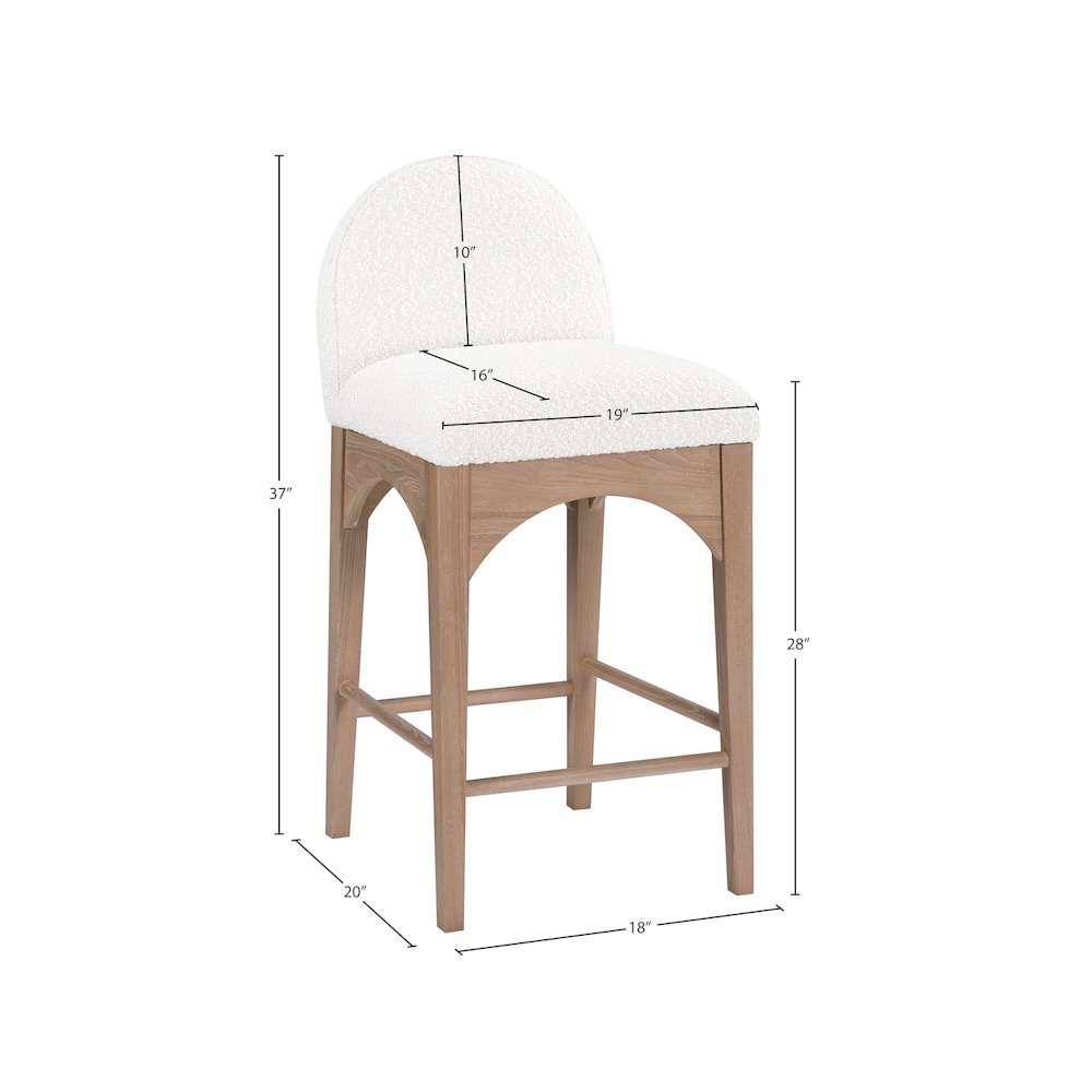 Waldorf Cream Boucle Fabric Stool