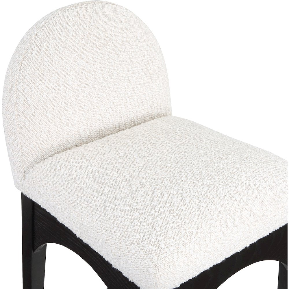 Waldorf Cream Boucle Fabric Stool