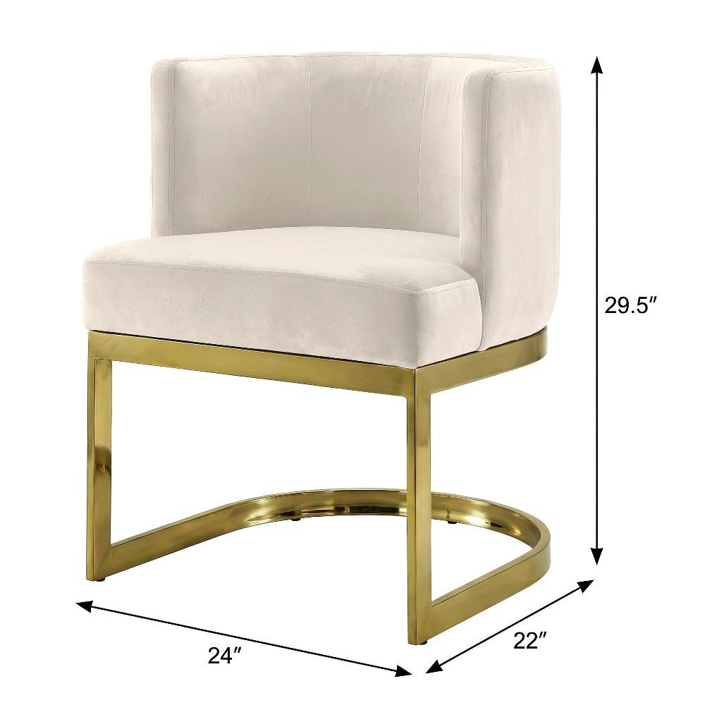 Gold Velvet Dining Chair with Contemporary Design and Padded Seat
