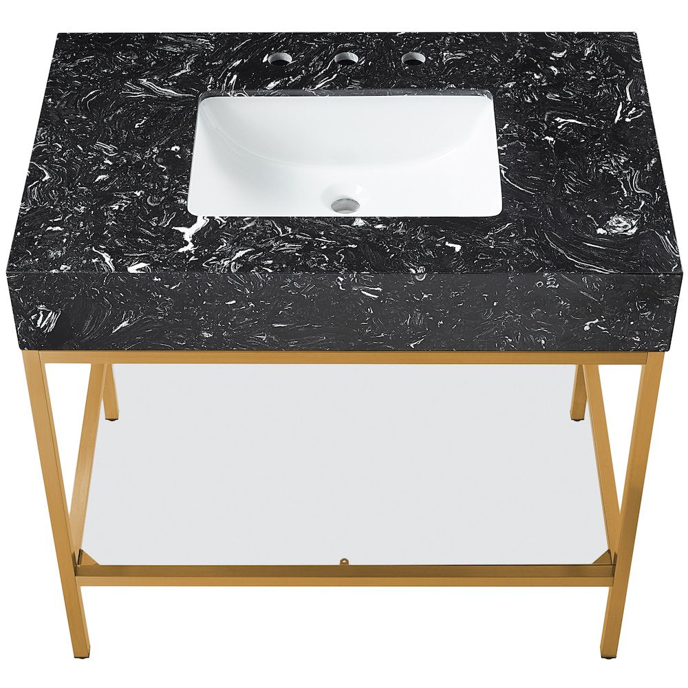 Marmo Black Engineered Marble Bathroom Vanity