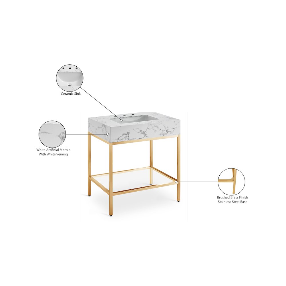 Marmo White Engineered Marble Bathroom Vanity
