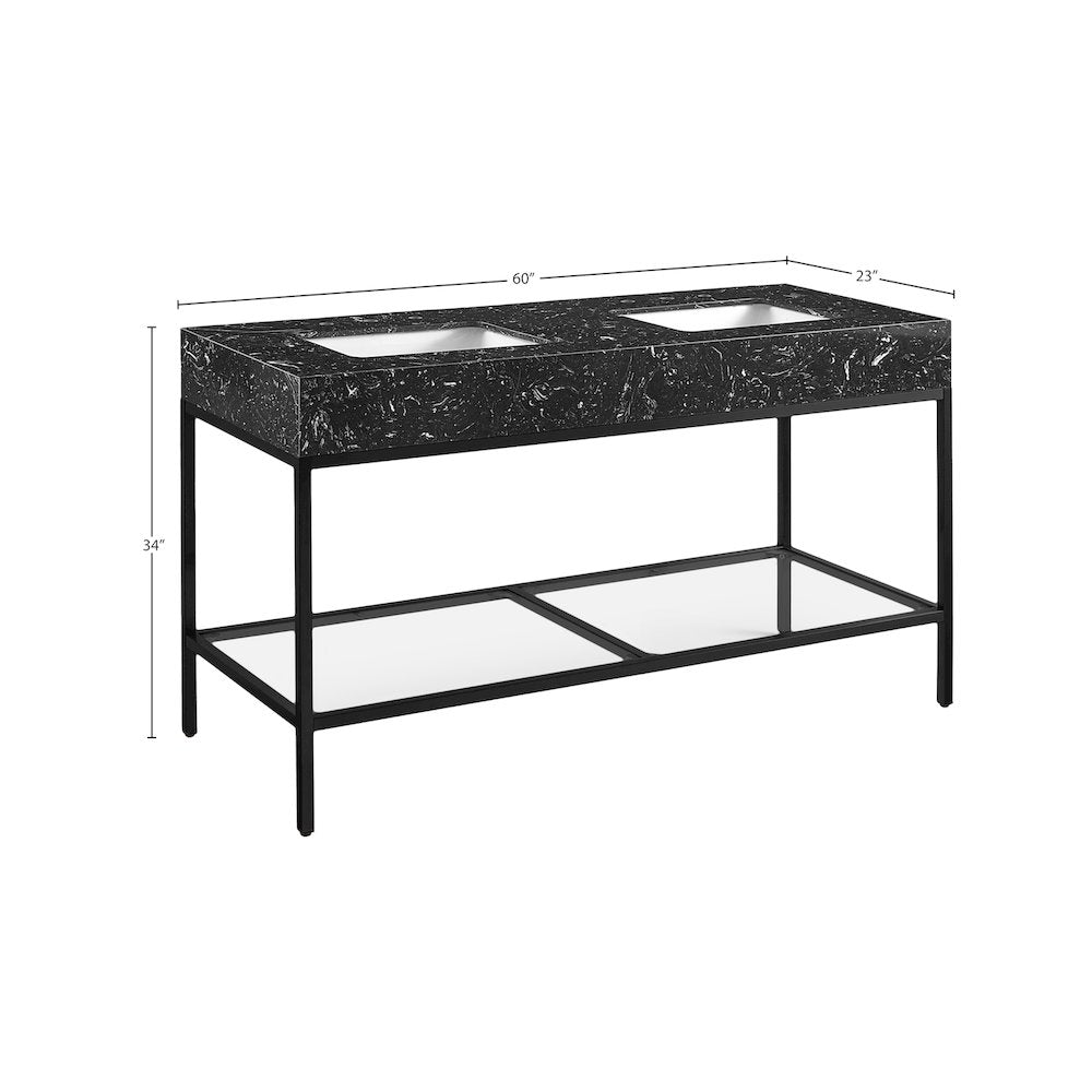 Marmo Black Engineered Marble Bathroom Vanity