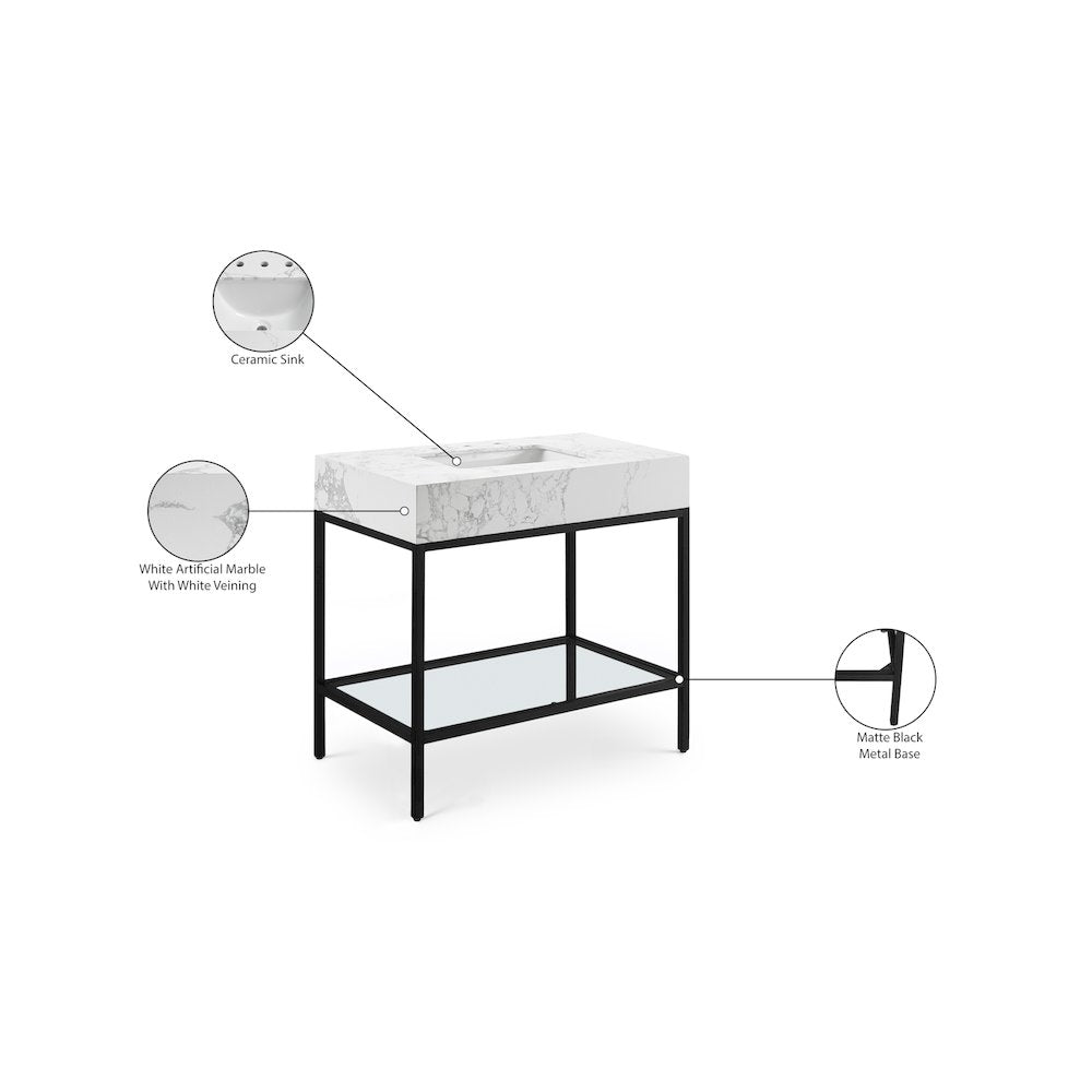 Marmo White Engineered Marble Bathroom Vanity