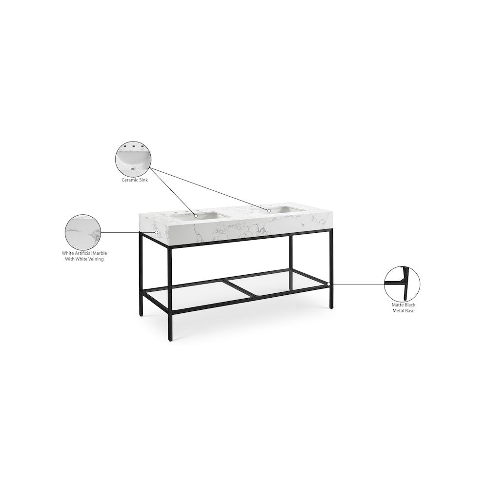 Marmo White Engineered Marble Bathroom Vanity