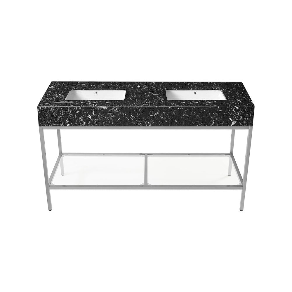 Marmo Black Engineered Marble Bathroom Vanity