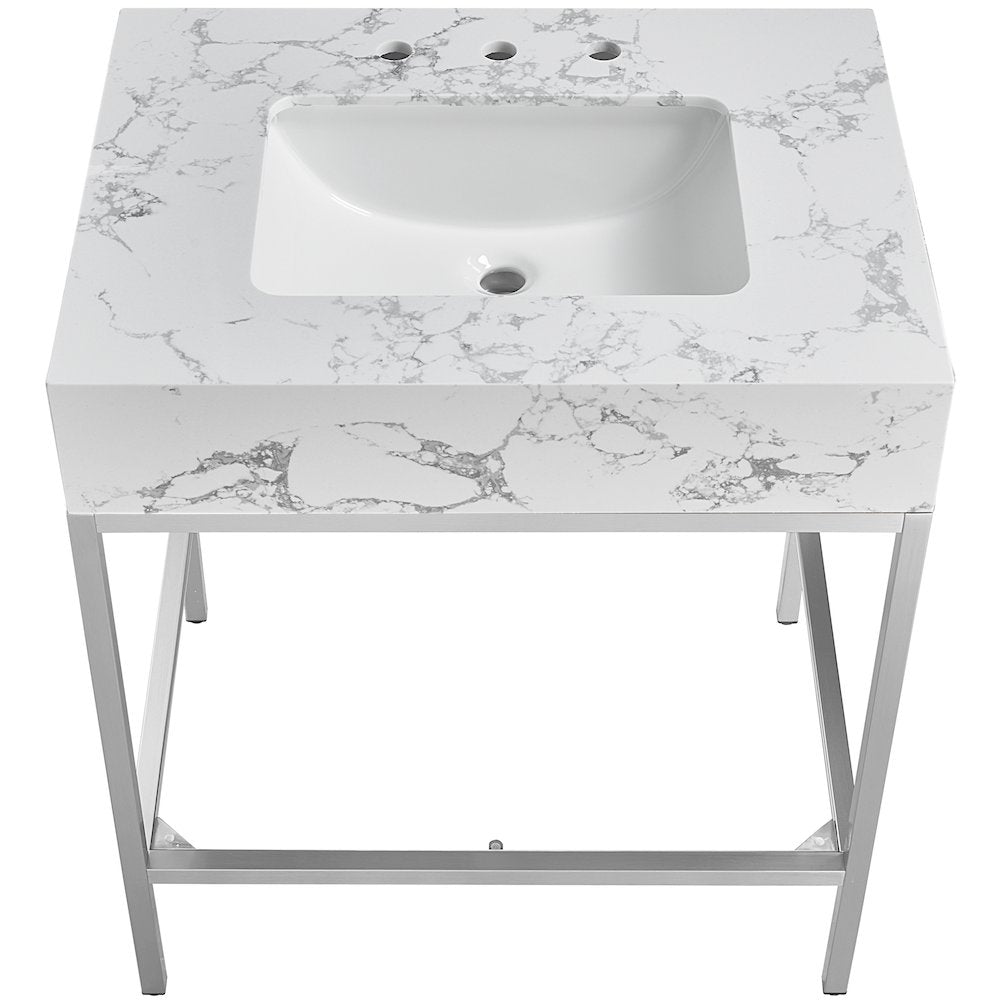 Marmo White Engineered Marble Bathroom Vanity