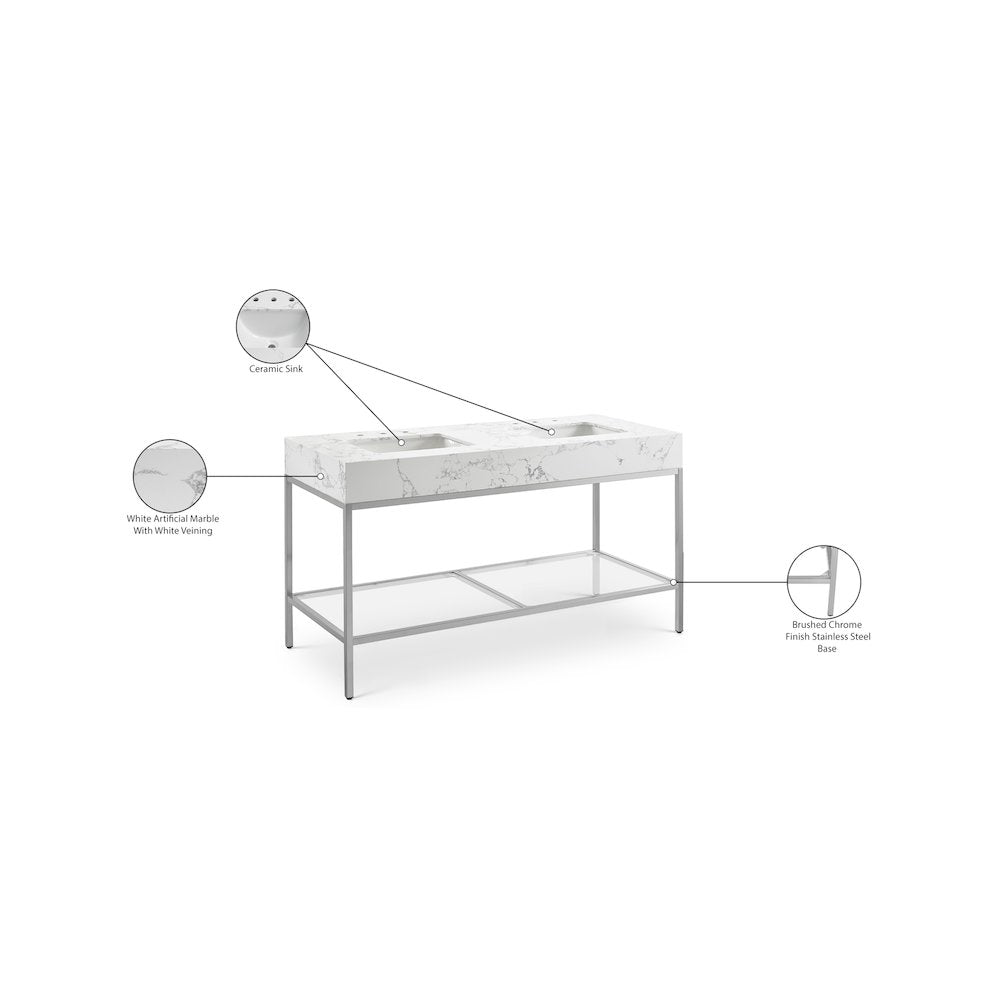 Marmo White Engineered Marble Bathroom Vanity