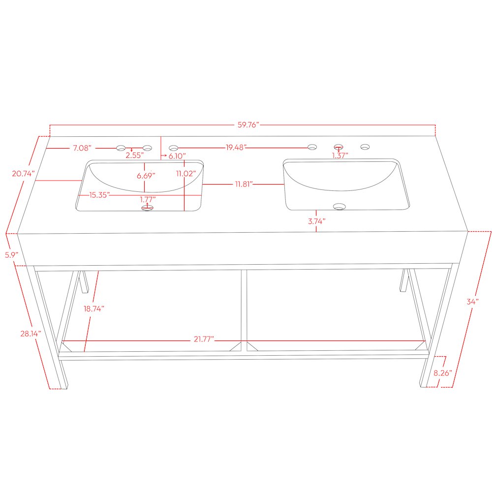 Marmo White Engineered Marble Bathroom Vanity