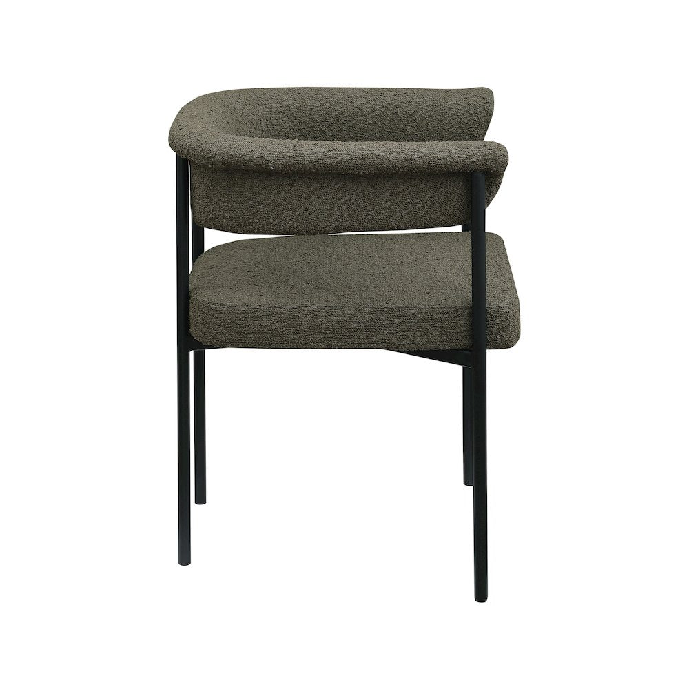Malin Olive Boucle Fabric Dining Chair, Set of 2