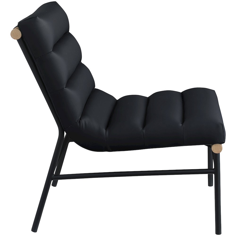 Burke Black Vegan Leather Accent Chair