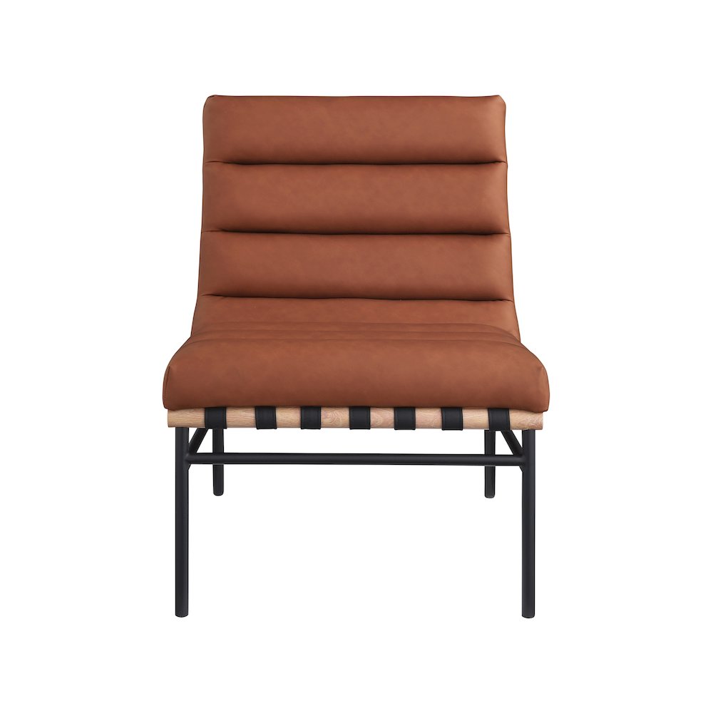 Burke Cognac Vegan Leather Accent Chair