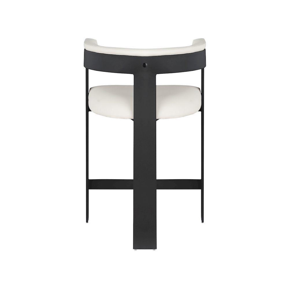Romeo Cream Vegan Leather Counter Stool, Set of 2
