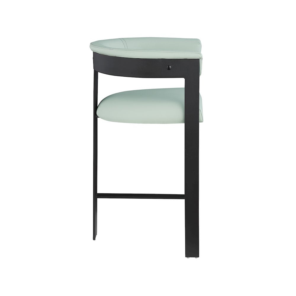 Romeo Mint Green Vegan Leather Counter Stool, Set of 2