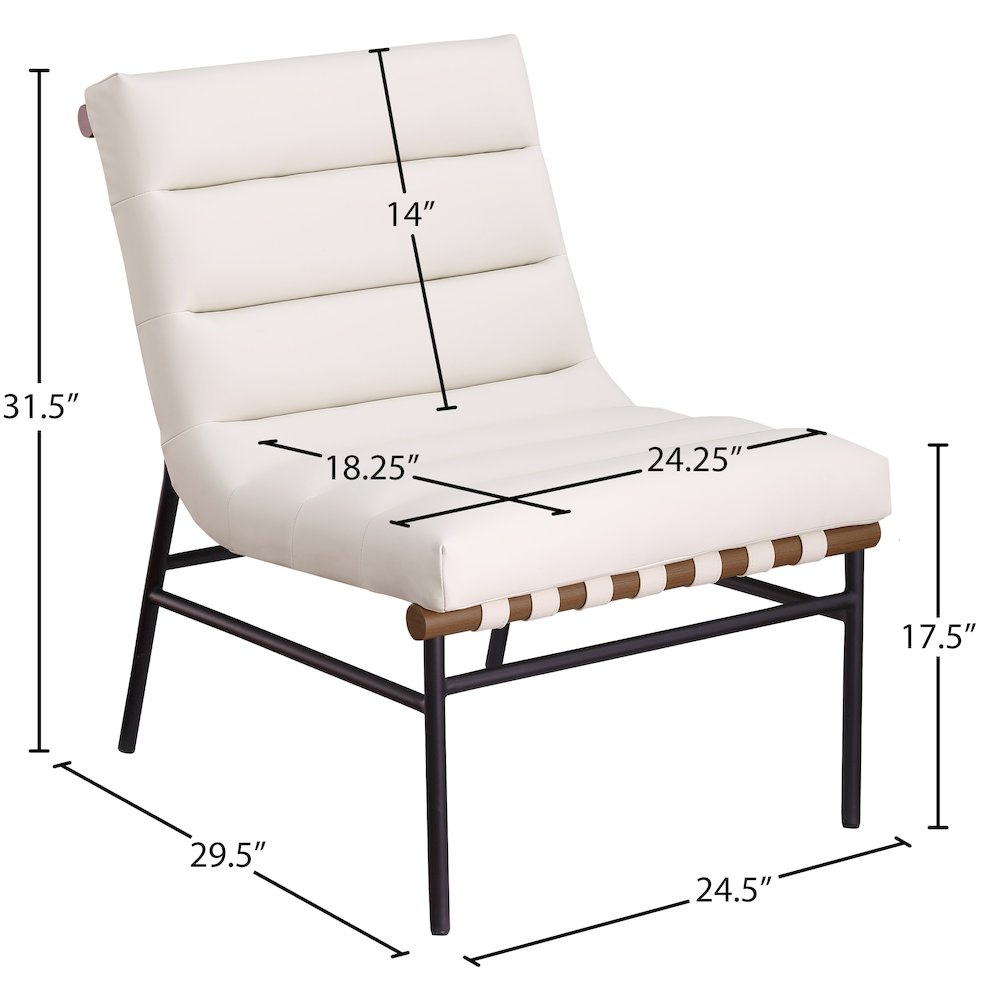 Burke Cream Vegan Leather Accent Chair