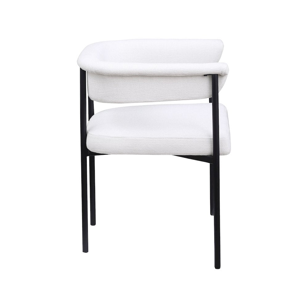 Malin Cream Linen Textured Fabric Dining Chair, Set of 2