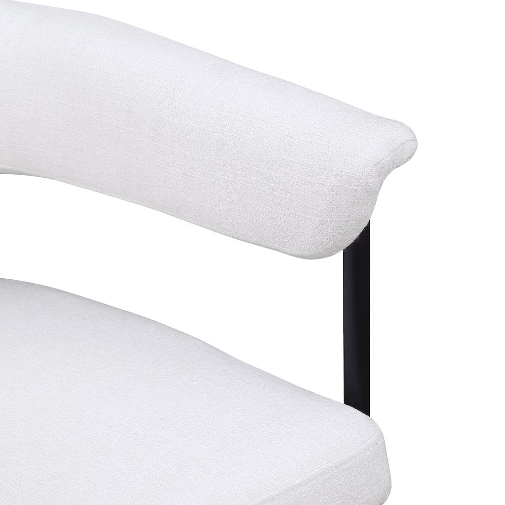 Malin Cream Linen Textured Fabric Dining Chair, Set of 2