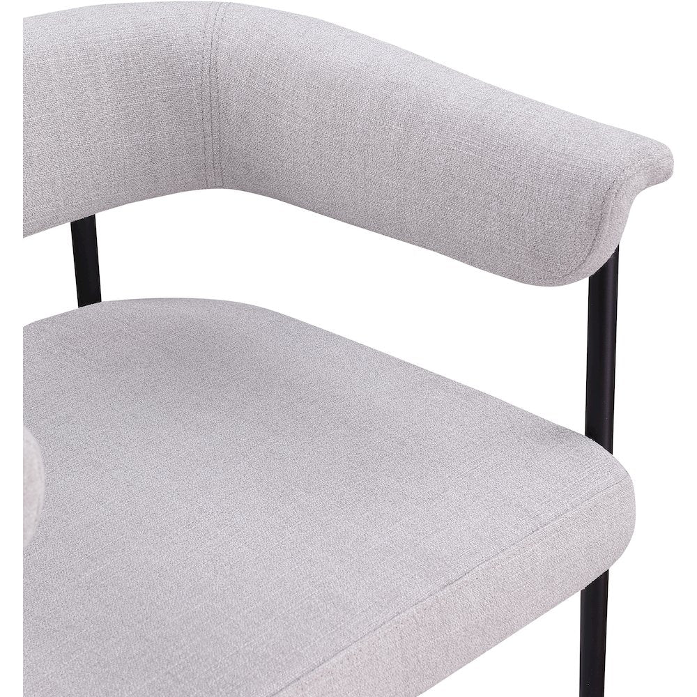 Malin Grey Linen Textured Fabric Dining Chair, Set of 2