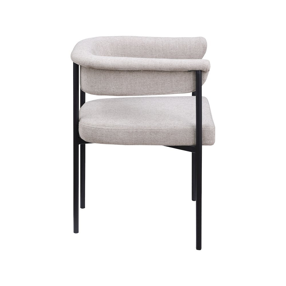 Malin Taupe Linen Textured Fabric Dining Chair, Set of 2
