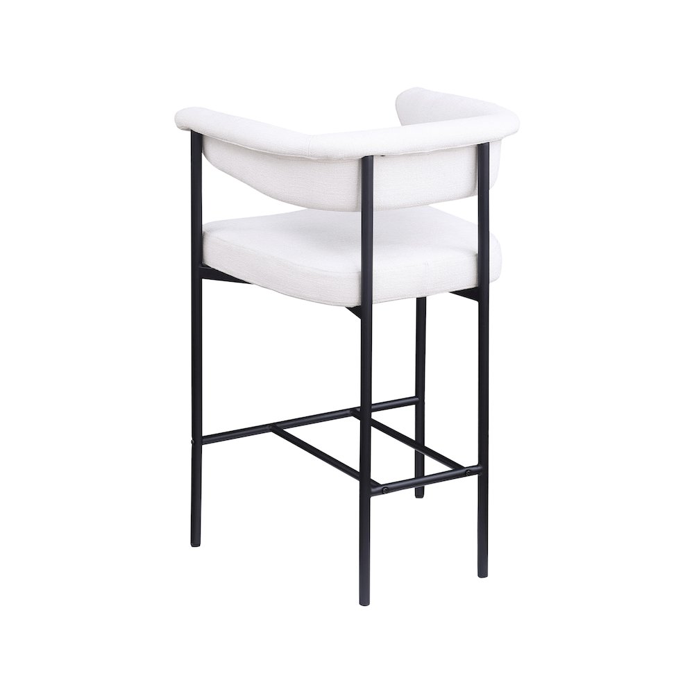 Malin Cream Linen Textured Fabric Counter Stool, Set of 2