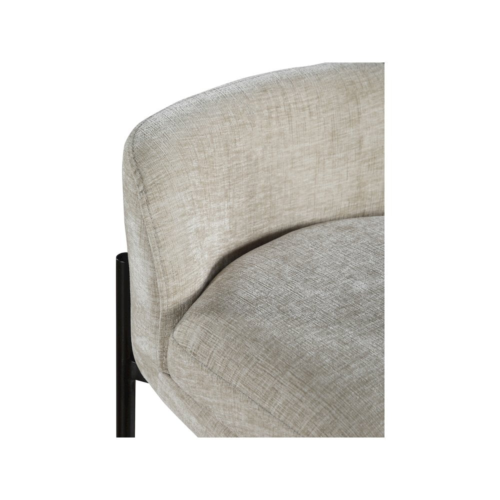 Counter Height Bar Stools with Back, Set of 2, Beige Chenille Fabric