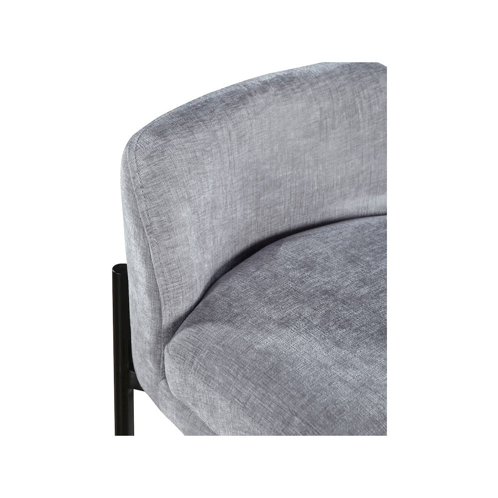 Counter Height Bar Stools with Back, Set of 2, Grey Chenille Fabric