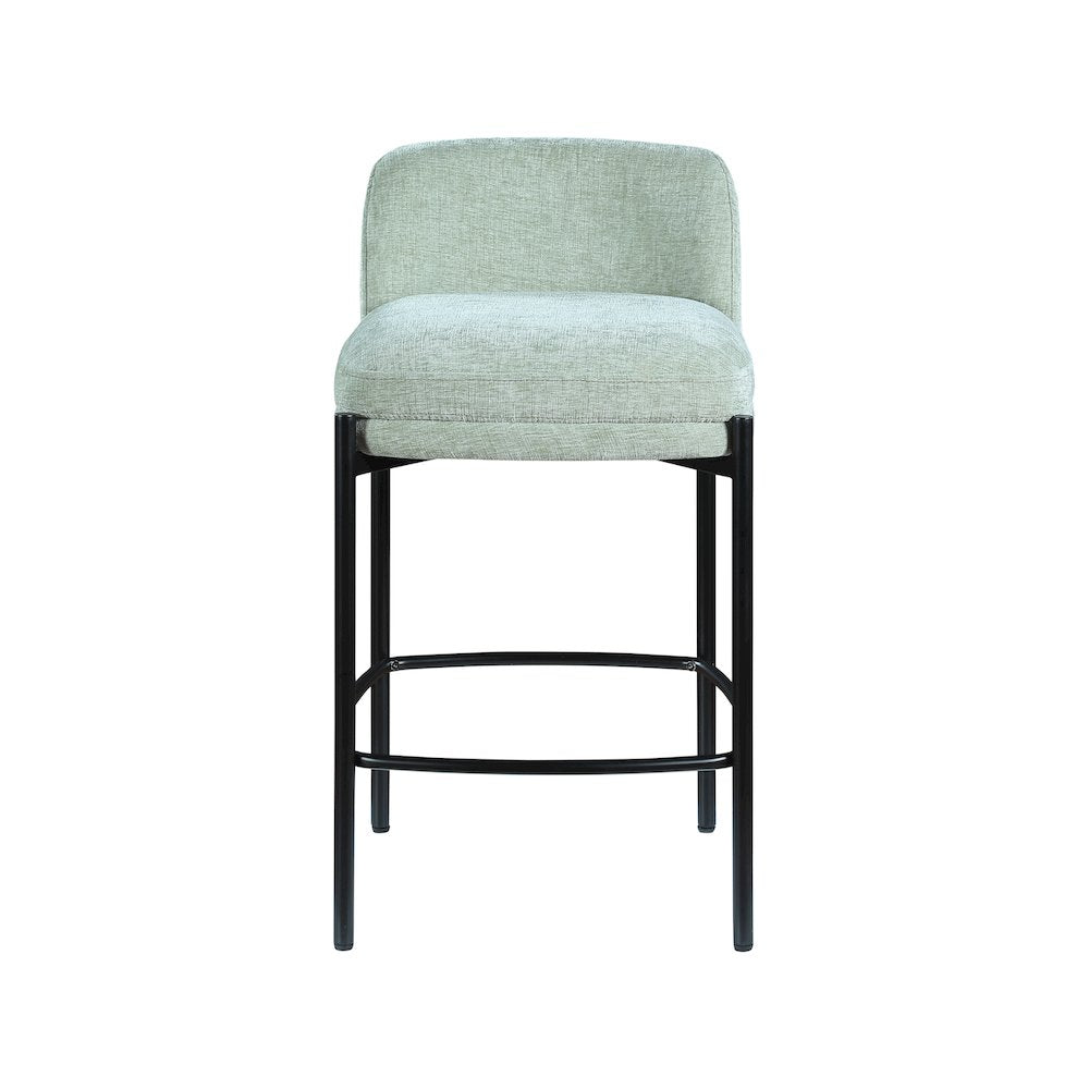 Burton Mint Chenille Fabric Stool, Set of 2
